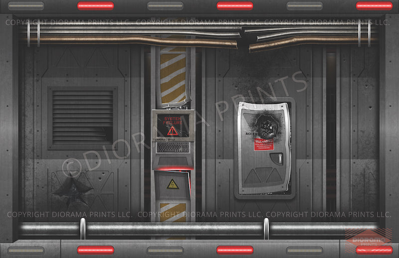 Spaceship Corridor: Battle Damaged